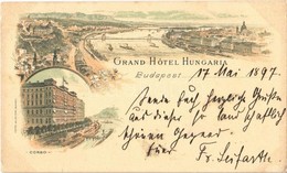 T2/T3 1897 Budapest, Grand Hotel Hungaria, Corso. Czettel és Deutsch, Art Nouveau, Floral  (EK) - Sin Clasificación