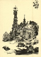 * T1/T2 Budapest I. Szentháromság Tér és Szobor. Második Világháború Utáni Romok. Felelős Kiadó: Jánossy Árpád / WWII De - Sin Clasificación