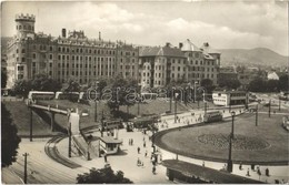 T2/T3 1950 Budapest II. Moszkva Tér (Széll Kálmán Tér), Posta Palota, Villamosok, Autóbuszok. Képzőművészeti Alap Kiadóv - Sin Clasificación