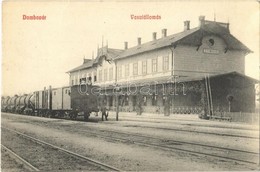 T2 1910 Dombóvár, Vasútállomás, Vonat, Gőzmozdony, Létra + 'DRÁVATAMÁSI POSTAI ÜGYN.' - Sin Clasificación