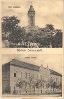 T2/T3 1912 Dunavecse, Református Templom, Állami Iskola. Halbrohr Hermann Kiadása (fl) - Sin Clasificación