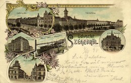 * T2/T3 1898 (Vorläufer!) Szeged, Széchenyi Tér, Híd Utca, Városháza, MÁV Palota, Városi Színház, Közúti Vashíd és Rakpa - Sin Clasificación