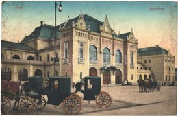 T2/T3 1913 Arad, Pályaudvar, Vasútállomás, Lovashintók / Railway Station, Horse Chariots (EK) - Ohne Zuordnung