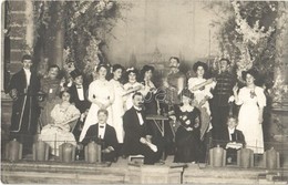 * T2 1909 Brassó, Kronstadt, Brasov; Színházi Csoportkép Színészekkel / Theatre Group Photo With Actors And Actresses - Ohne Zuordnung