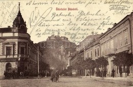 T2/T3 1912 Déva, Utcakép, Hirsch Testvérek üzlete, Vár. Kiadja Kroll Gyula 457. / Cetatea Deva / Street View, Shop, Cast - Sin Clasificación