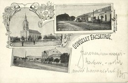 T2 1899 Facset, Facsád, Faget; Görögkeleti (ortodox) Templom, Fő Utca, Sétatér, Fő Utca A Vasúthoz. Kiadja Mailander R.  - Sin Clasificación