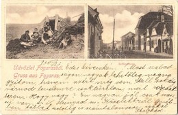 T2/T3 1900 Fogaras, Fagaras; Cigány Verem, Bethlen Utca. Thierfeld Dávid Kiadása / Gypsy Folklore, Stack, Street View (f - Sin Clasificación