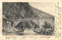 T2 1896 (Vorläufer!) Herkulesfürdő, Baile Herculane; Vízesés, Híd. Fenyves Oszkár Kiadása / Waterfall, Bridge - Sin Clasificación