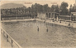 * T2/T3 1927 Höltövény, Heldsdorf, Halchiu;  Volksbad / Fürdő, Fürdőzők. Peter Dück Kiadása / Swimming Pool, Bathers (EK - Sin Clasificación