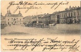 T2/T3 1903 Máramarossziget, Sighetu Marmatiei; Fő Tér, Korona Szálloda és Kávéház, Klein D. üzlete / Main Square, Hotel  - Sin Clasificación