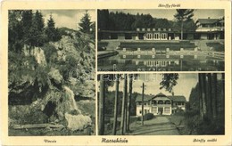 T3 1943 Maroshévíz, Toplita; Vízesés, Bánffy Fürdő, Bánffy Szálloda / Waterfall, Spa, Swimming Pool, Hotel (Rb) - Sin Clasificación