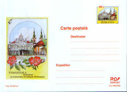 Romania - Postal Stationery Postcard Unused,2000(088) - Timisoara - The Vicarage And The Serbian Orthodox Cathedral - Jewish