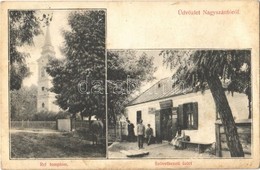 T2/T3 1908 Nagyszántó, Santaul Mare; Református Templom, Fogyasztási és értékesítő Szövetkezet üzlete és Kiadása / Calvi - Sin Clasificación