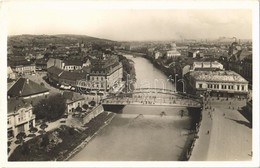 T2 1942 Nagyvárad, Oradea; Kőrös Folyó, Híd, Blum Vilmos, Dermita, Friedmann Dezső és Czillér Imre üzlete / Cris River,  - Sin Clasificación