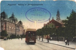 * T4 Nagyvárad, Oradea; Rákóczi út, Pénzügyigazgatóság, Villamos / Street View, Palace Of Finance, Tram (EM) - Sin Clasificación