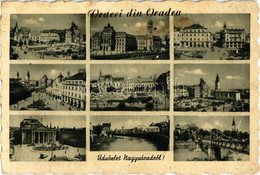 * T3 Nagyvárad, Oradea; Mozaiklap Zsinagógával / Multi-view Postcard With Synagogue (Rb) - Sin Clasificación