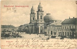 T2/T3 1902 Szatmárnémeti, Szatmár, Satu Mare; Deák Tér, Piac, üzletek, Pázmány Sajtó / Square, Market, Shops (EK) - Sin Clasificación