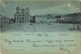 T2/T3 1898 Temesvár, Timisoara; Losonczy Tér, Templom, Este / Square And Church At Night - Sin Clasificación