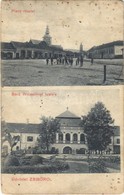 T3 Zsibó, Jibou; Piac, Róth Márkusz üzlete, Templomok, Báró Wesselényi Kastély / Market, Shops, Churches, Castle (fl) - Sin Clasificación