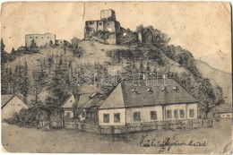 * T3/T4 1911 Csábrágvarbók, Cabradsky Vrbovok; Csábrág Vára / Hrad Cabrad / Castle (szakadás / Tear) - Otros & Sin Clasificación