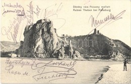 T2/T3 1915 Dévény, Theben A. D. Donau, Devín (Pozsony, Bratislava); Dévény Vára Pozsony Mellett. Wohlmuth J. Kiadása / R - Otros & Sin Clasificación