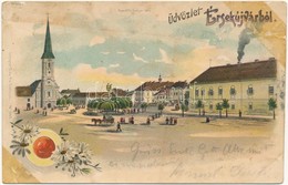 * T4 Érsekújvár, Nové Zámky; Kossuth Lajos Tér. Conlegner J. és Fia No. 5687. / Square, Floral Litho (r) - Otros & Sin Clasificación