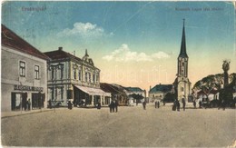 T2/T3 Érsekújvár, Nové Zámky; Kossuth Lajos Tér, Templom, Leuchter Izidor üzlete. 28. Sz. 1916. Vasúti Levelezőlapárusít - Sonstige & Ohne Zuordnung