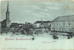 T2/T3 1899 Érsekújvár, Nové Zámky; Kossuth Lajos Tér, Templom. Conlegner J. és Fia 9588. / Square, Church (fl) - Otros & Sin Clasificación