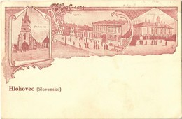 * T2/T3 Galgóc, Hlohovec; Templom, Fő Tér, Erdődy Vár / Church, Main Square, Castle. Art Nouveau, Floral (EB) - Otros & Sin Clasificación