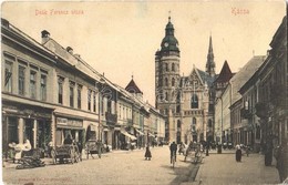 * T2/T3 1928 Kassa, Kosice; Deák Ferenc Utca, Farkas Károly, Mangl Manó, Mayer üzlete, Dóm / Street View, Shops, Cathedr - Otros & Sin Clasificación