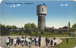 T3 1916 Komárom, Komárnó; Víztorony, Focizó Fiúk / Wasserturm / Water Tower, Boys Playing Football (szakadás / Tear) - Otros & Sin Clasificación