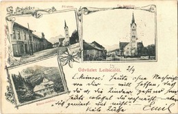 T2 1902 Leibic, Leibicz, Leibitz, Lubica; Evangélikus Templom, Fő Utca, Rózsa Menház. Lindtner Gyula Kiadása / Church, M - Otros & Sin Clasificación