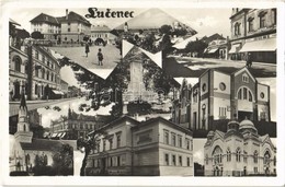 T2/T3 1938 Losonc, Lucenec; Mozaiklap Zsinagógával / Multi-view Postcard With Synagogue (EK) - Otros & Sin Clasificación