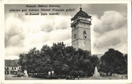 T2/T3 1940 Rozsnyó, Roznava; Rákóczi őrtorony Irredenta Felirattal és Magyar Címerrel, Előtérben Gróf Andrássy Dénesné ( - Otros & Sin Clasificación