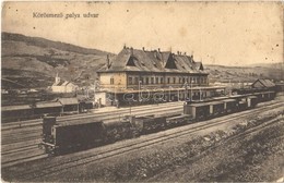 T2/T3 1915 Kőrösmező, Jaszinya, Jasina, Yasinia; Pályaudvar, Vasútállomás, Tehervonat. Rosenblüth Emanuel Kiadása / Rail - Sonstige & Ohne Zuordnung