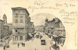 T2/T3 1900 Fiume, Rijeka; Il Corso / Street, Horse Carts, Shops  (EK) - Otros & Sin Clasificación