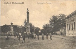 T2/T3 1910 Törökbecse, Újbecse, Novi Becej; Szabadság Tér (Piac Tér), Emlékmű. Wukow Const. Fényképész Felvétele és Kiad - Sin Clasificación