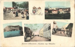 T2/T3 1917 Shkoder, Shkodra, Skutari; Marketplace, Vendors, Street Views, Austro-Hungarian Coat Of Arms + 'K.u.K. Komman - Otros & Sin Clasificación