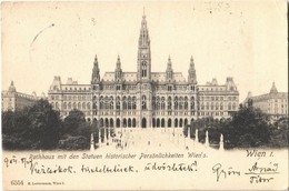 T2/T3 1904 Wien, Vienna, Bécs I. Rathhaus Mit Den Statuen Historischer Persönlichkeiten Wien's / Town Hall With Statues  - Otros & Sin Clasificación