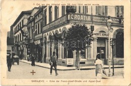 * T2/T3 1916 Sarajevo, Ecke Der Franz-Josef-Straße Und Appel-Quai. Ort, Wo Das Attentat Vom 28. Juni 1914 Verübt Wurde / - Otros & Sin Clasificación