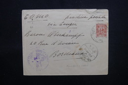 MAROC - Affranchissement De La Poste Chérifienne De Fes Sur Enveloppe Pour La France En 1913+ Cachet Militaire - L 51648 - Locals & Carriers