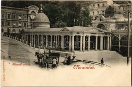 T2/T3 1898 (Vorläufer!) Marianske Lazne, Marienbad; Kreuzbrunnen, Kurhaus Goldener Engel / Spa, Hotel's Omnibus (EK) - Sonstige & Ohne Zuordnung