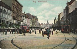 T2 Praha, Prag; Wenzelsplatz / Square, Trams, Shops - Sonstige & Ohne Zuordnung