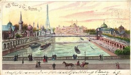 T2/T3 1900 Paris, Exposition, View Of The Quays. Litho (EK) - Other & Unclassified