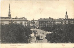 T2 1905 Riga, Alexander Boulevard / Street, Trams - Sonstige & Ohne Zuordnung