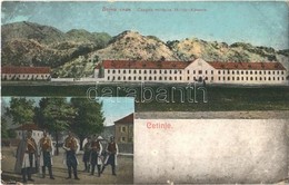 T2/T3 1912 Cetinje, Cettigne; Caserne Militaire / Militär-Kaserne / Military Barracks, Soldiers (EK) - Sonstige & Ohne Zuordnung