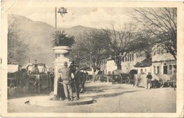 T3 1917 Rijeka Crnojevica, Hauptplatz Und Brunnen / Main Square, Fountain, Vendors, Soldiers + 'K.u.K. Kommando Des Turm - Sonstige & Ohne Zuordnung