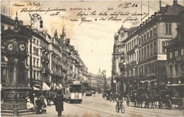 * T3 1906 Frankfurt Am Main, Zeil / Street, Horse Chariots, Trams, Clock Column,  Bicycle  (Rb) - Sin Clasificación