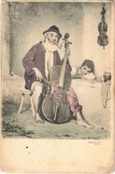 * T3 Cigány Zenész / Gypsy Musician, Folklore, Artist Signed (fa) - Sin Clasificación