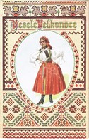 T2/T3 Vesele Velikonoce! / Szlovák Népviselet Húsvéti üdvözlettel / Slovak Folklore, Traditional Costume, Easter Greetin - Sin Clasificación